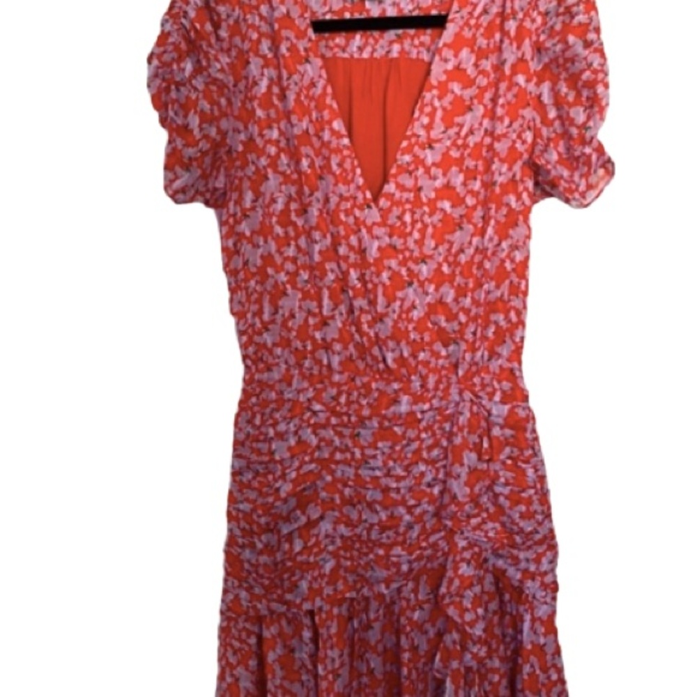 Tanya Taylor Red and White Floral Midi Dress